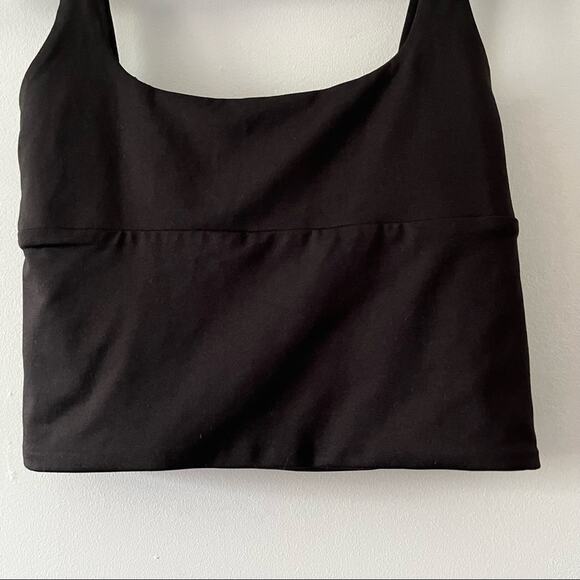 Skylar + Madison Black Satin Like Crop Top Juniors sz Medium - Picture 6 of 8